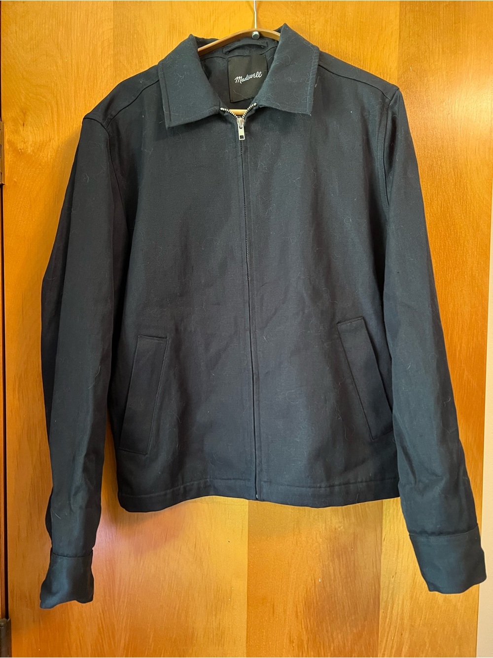 Madewell Obsidian blue Italian wool Jacket with Zip Front
